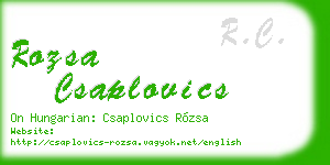 rozsa csaplovics business card